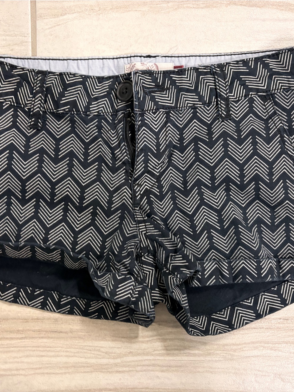 SO Black and White Chevron Swim Trunks